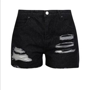 Plus Detail Fray Hem Denim Short